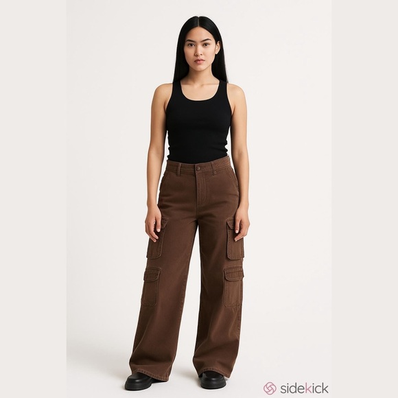 Brown Cargo Pants - Picture 2 of 2